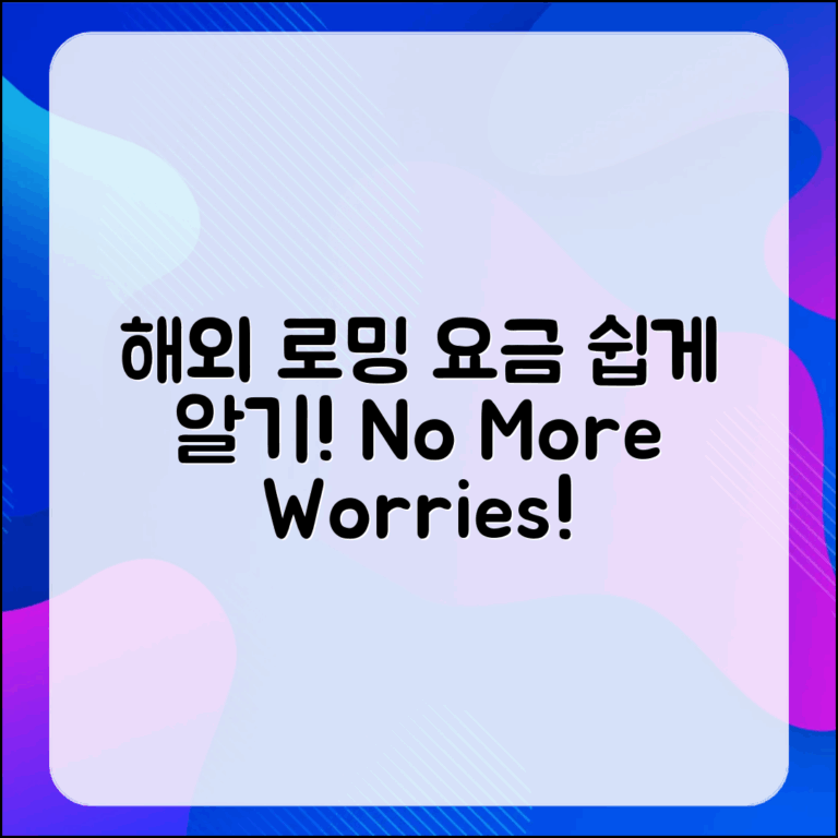 누구나 쉽게 알아야 할 해외 로밍 요금