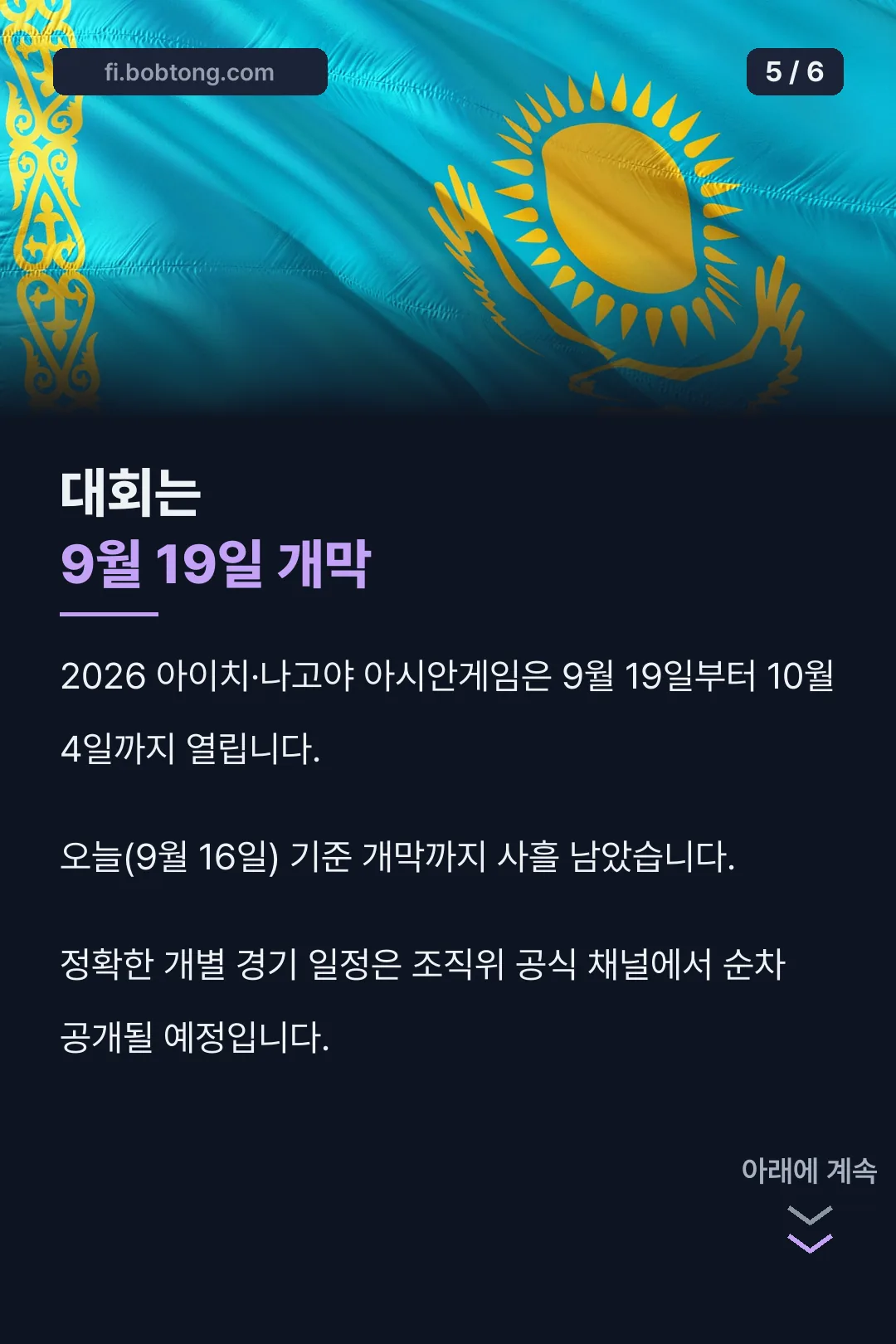 대회 일정 안내