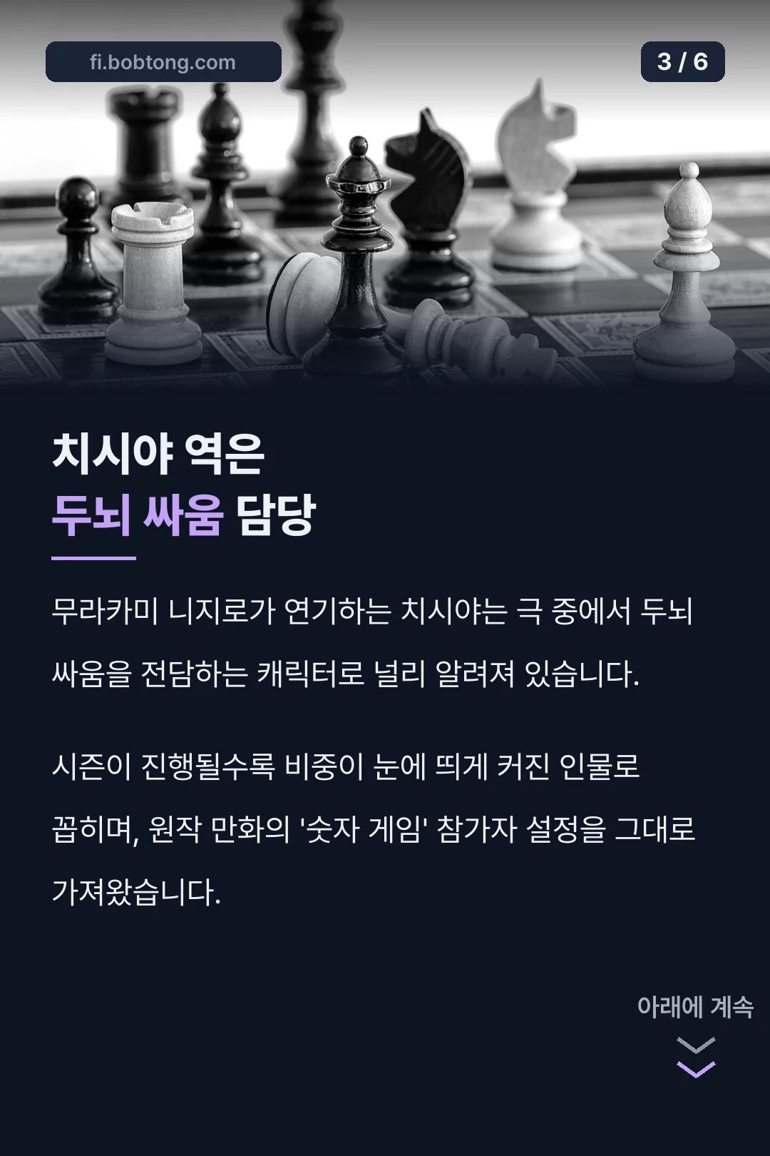 치시야 캐릭터 사실