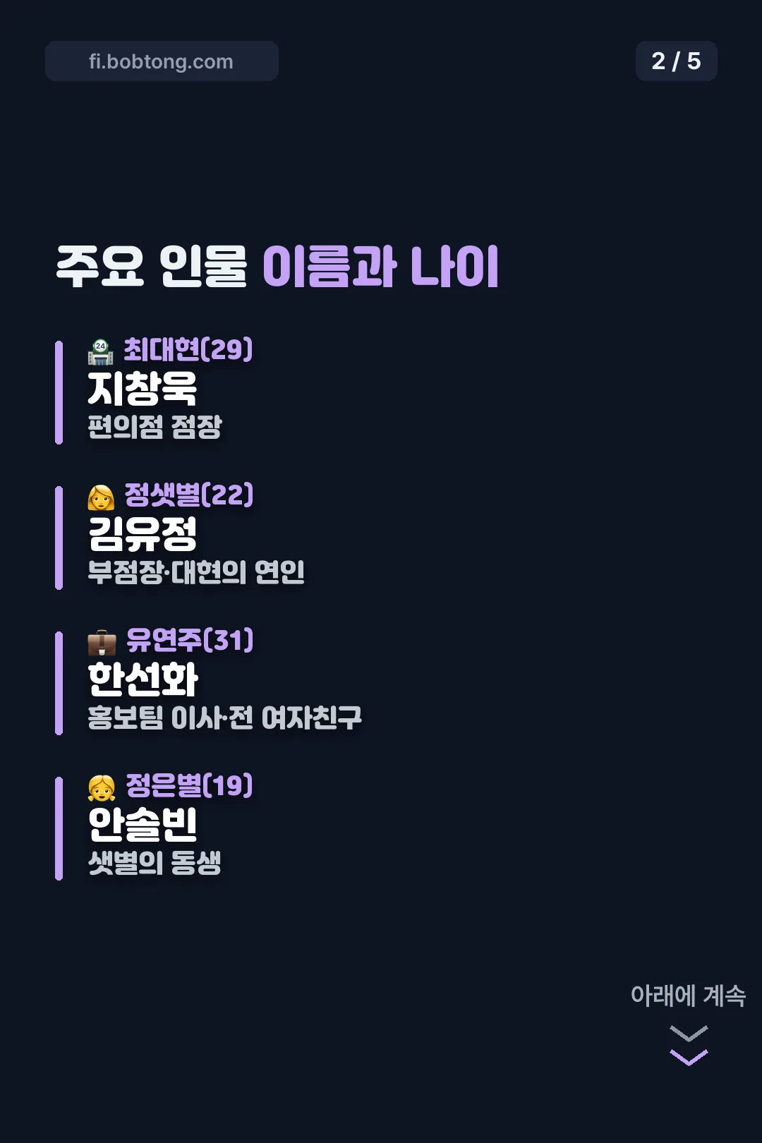 주요 인물 이름·나이 정리
